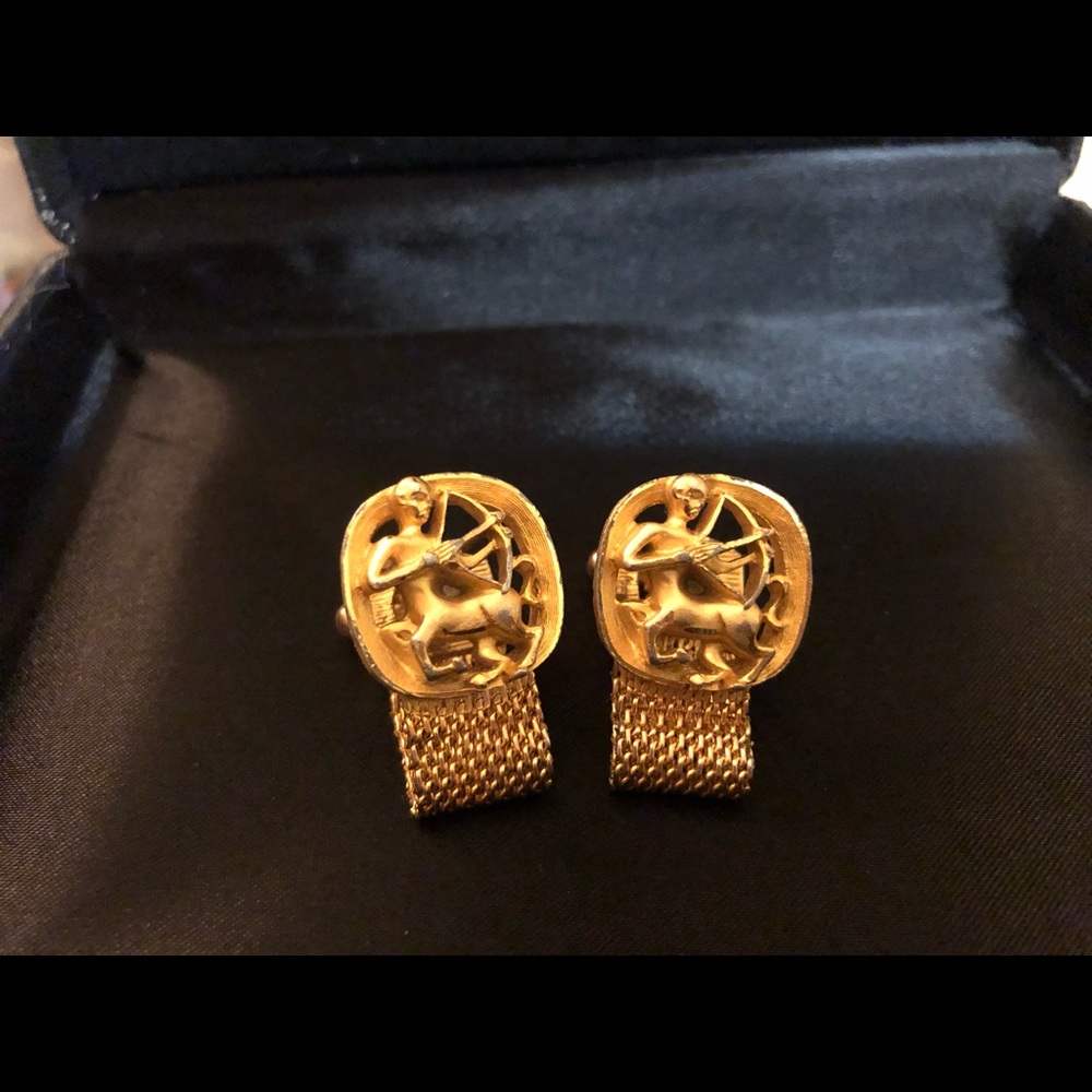 Vintage Swank Mesh Centaur/Sagittarius Cuff Links